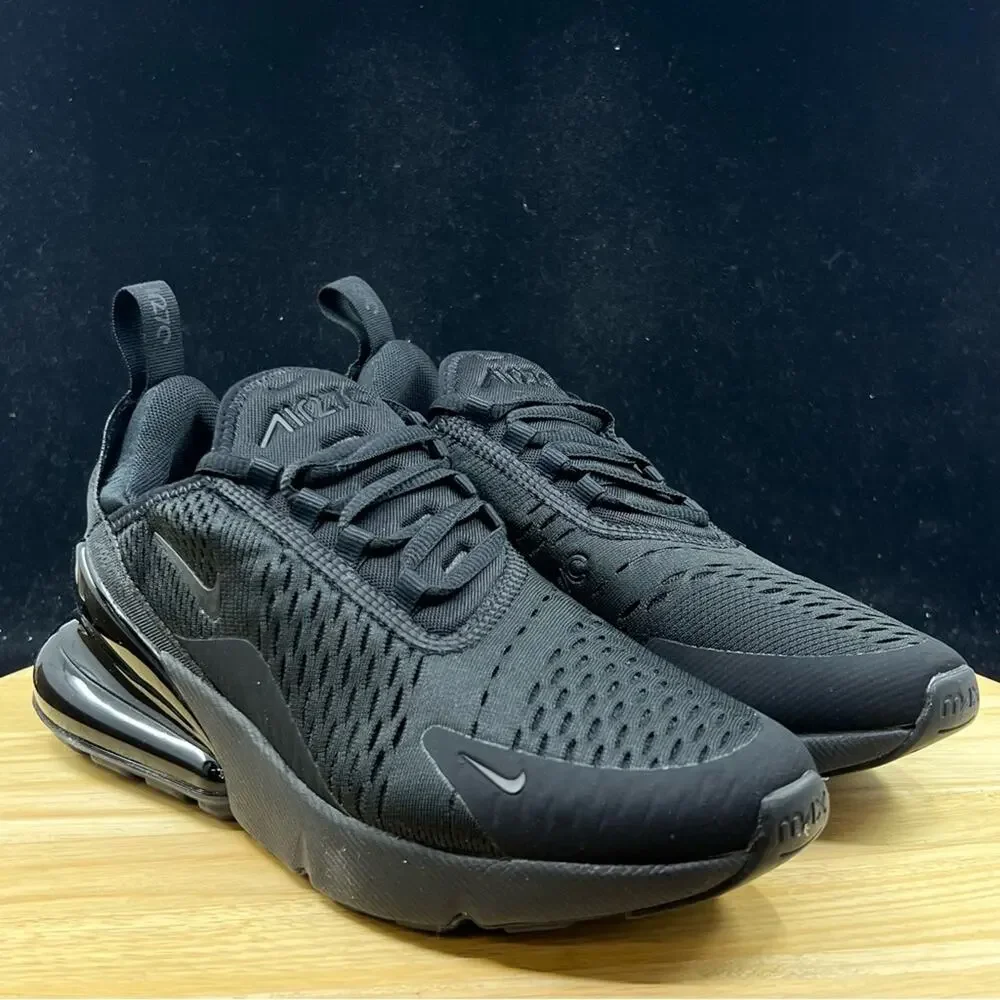 Nike Air Max 270 Triple Black Men's Sneakers Size 10.5 Black AH8050-005 NEW
